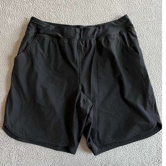 Lands End Shorts 18W Built In Brief Pull On Stretch Pockets Black Athletic Sport - Picture 1 of 16